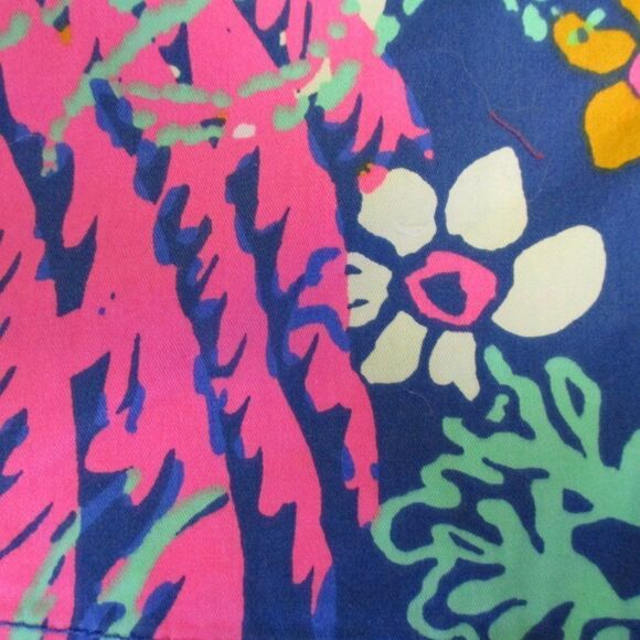 Lilly Pulitzer Blue Neon Pink Callahan Shorts 00 - Picture 4 of 6